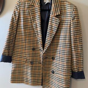 ASOS Houndstooth Blazer in Black and Tan
